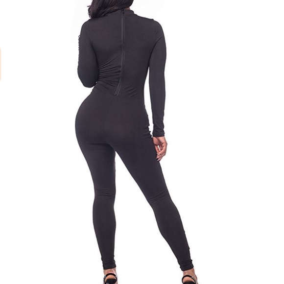 High neck bodycon jumpsuit - Picture 2 of 4